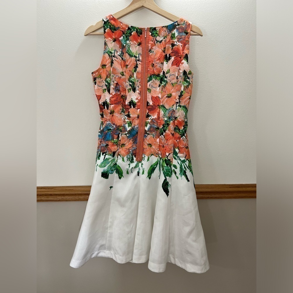 Dress Barn Floral Midi Dress - Pink and White - Picture 4 of 8